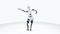 robot android woman dancing. Sci-fi stylish robotic girl. Cute robot woman. CG animation.