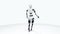 robot android woman walking. Sci-fi stylish robotic girl. Cute robot woman. CG animation.