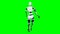 robot android woman walking. Sci-fi stylish robotic girl. Cute robot woman. CG animation. Green Screen