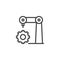 Robot arm and gear line icon