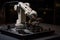 robot arm manipulates tool to repair or modify mechanical device