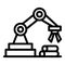 Robot arm production icon outline vector. Maker work