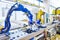 Robot arm robotic hand Robot assembly line automation modern factory workshop