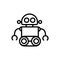 Robot with arms wheels technology character artificial machine linear design
