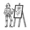 Robot artist painter sketch engraving