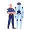 Robot as a police officer. Idea of artificial intelligence