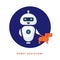 Robot assistant, mechanic, inventor, technician. A linear robot icon.