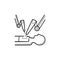 Robot-assisted surgery hand drawn outline doodle icon.
