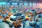 Robot Automobile Manufacturing Factory Humanoid Workers Assembly Production AI Generated