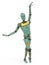 Robot ballet dancer, 3D illustration