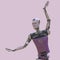 Robot ballet dancer, 3D illustration