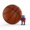 Robot with basketball ball