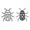 Robot beetle line and solid icon, Robotization concept, robot bug sign on white background, Robotic beetle icon in