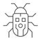Robot beetle thin line icon, Robotization concept, robot bug sign on white background, Robotic beetle icon in outline