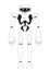 Robot black and white 2D line cartoon character