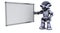 Robot with blank white board