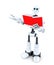 Robot with book. . Contains clipping path