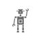 Robot, bot, chatbot, artificial intelligence grey icon.