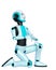 Robot boy cartoon kneeling
