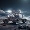 A robot car rover on the moon Generative AI