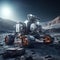 A robot car rover on the moon Generative AI