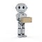 Robot with cardboard box