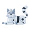 Robot cat cartoon icon. Electronic kitten friend. Pet, metal domestic animal companion.