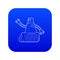 Robot with caterpillar track icon blue vector