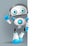 Robot character vector illustration standing while explaining information