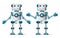 Robot characters vector set with standing posture for design element
