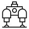 Robot charge icon outline vector. Cute bot