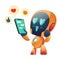 Robot or chatbot having love conversation online