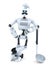 Robot Chef posing with soup ladle. 3D illustration. Isolated. Co