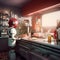 A Robot Chef Preparing Food in a 1950s-style Diner. Generative ai