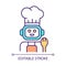 Robot chef RGB color icon