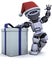 Robot with christmas gift box with bow