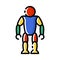 Robot colourful vector illustration. Android line coloured icon.