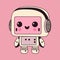 Robot. Cute artificial robotic character. Hand drawn Vector illustration.