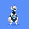 Robot Cute Cyborg Isolated On Blue Background Concept Modern Artificial Intelligence Technology