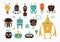 Robot cute icons and characters