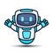 Robot cute mascot design illustration