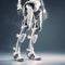 Robot cyber future futuristic humanoid,Advanced Robotic Exoskeleton Legs, Focus on Legs,AI generated