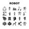 Robot Development And Industry Icons Set Vector