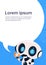 Robot Digital Marketing Chat Bot Holding Megaphone Over Chat Bubble Background With Copy Space