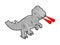 Robot Dinosaur Metal. Iron monster Prehistoric. Mechanical T-rex animal predator