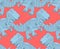 Robot Dinosaur pattern seamless. Iron monster Prehistoric background. Mechanical T-rex animal predator ornament. Baby fabric