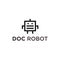 Robot Document Logo Design Vector Illustration