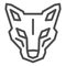 Robot dog head line icon, Robotization concept, robotic wolf sign on white background, Head of robot dog icon in outline