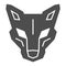 Robot dog head solid icon, Robotization concept, robotic wolf sign on white background, Head of robot dog icon in glyph