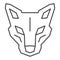 Robot dog head thin line icon, Robotization concept, robotic wolf sign on white background, Head of robot dog icon in